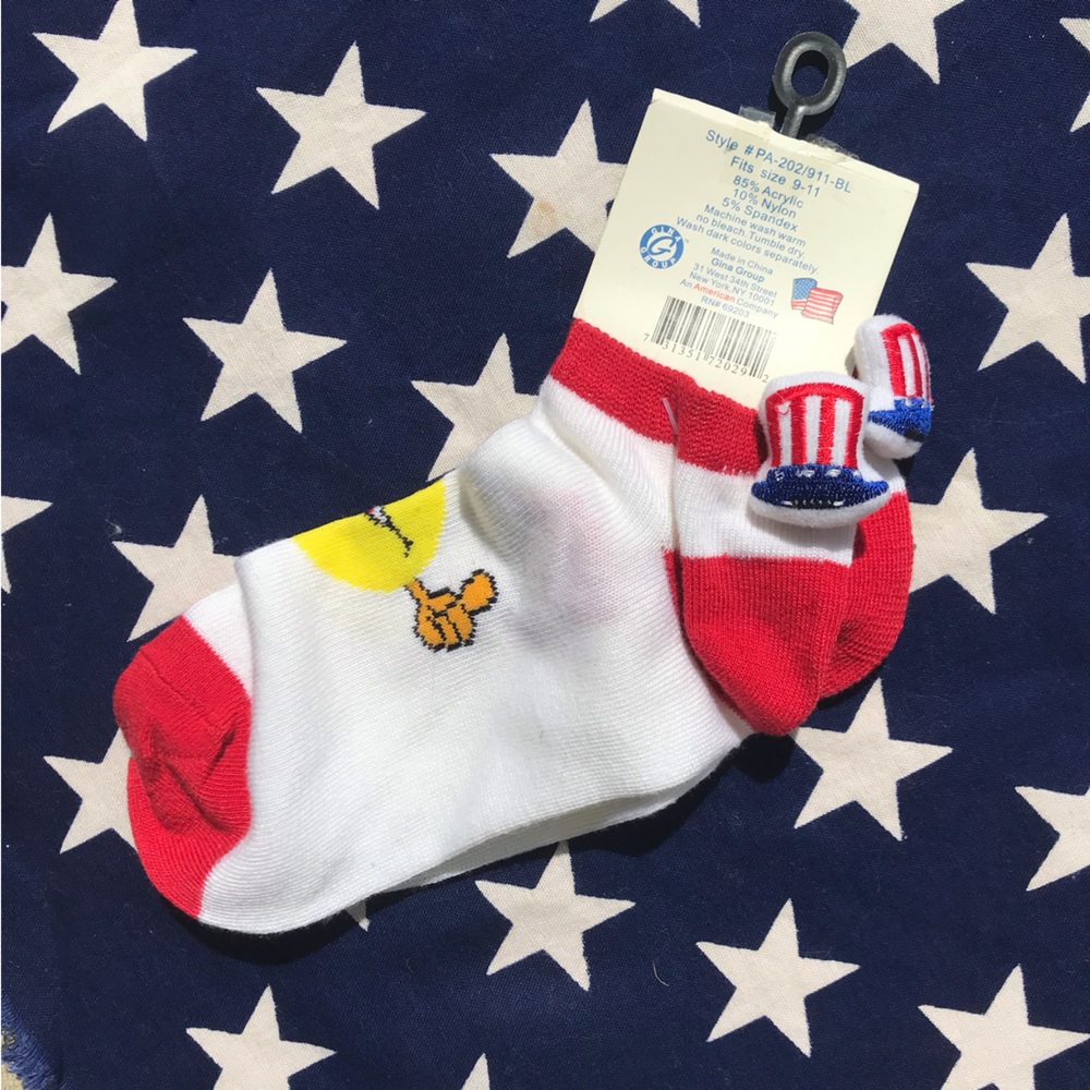 Patriotic Smiley Socks and Star Fabric - Picture 2 of 7